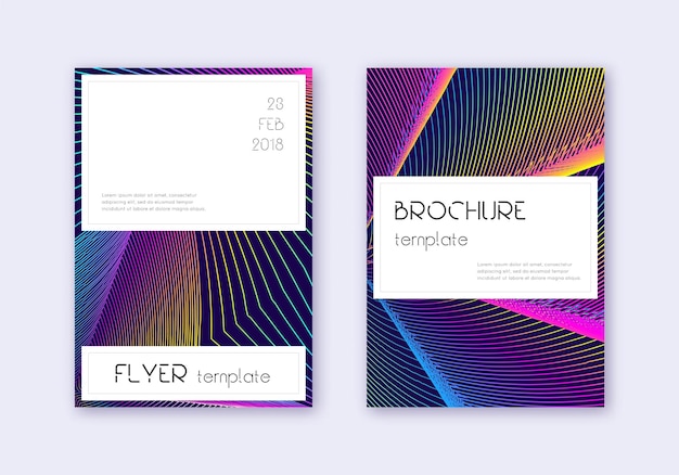 Stylische Cover-Design-Vorlagen-Satz Regenbogen-Abstrakte
