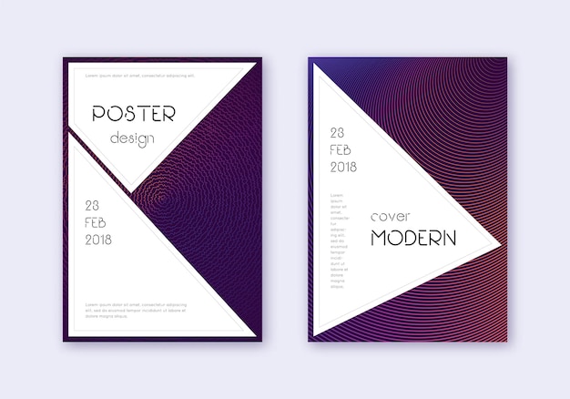 Stylisches Cover-Design-Vorlage-Set Violett-Abstract