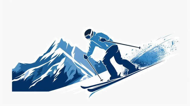 Foto stylisches logo des skigebiets für rabattangebote generative ki