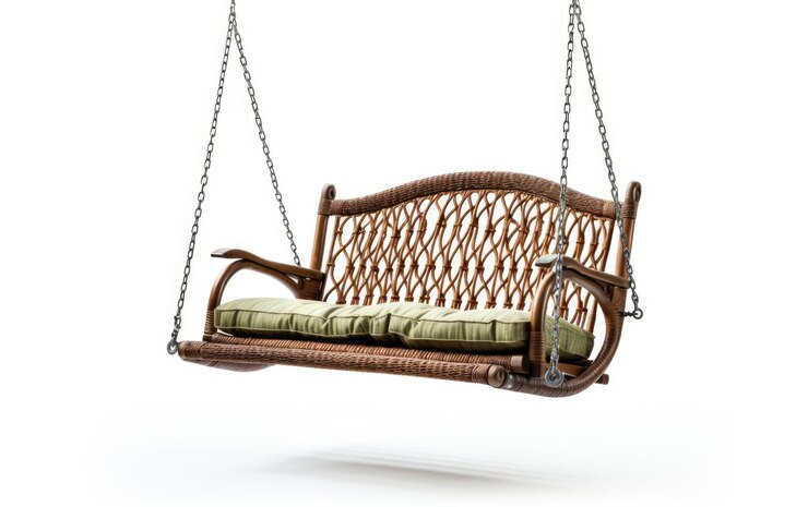Foto stylish brown color park swing com um fundo transparente curvo em branco ou png