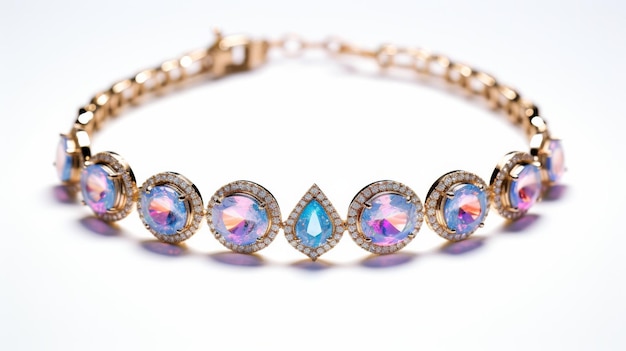 Stylish Opal Collar Jewelry Piece em fundo branco