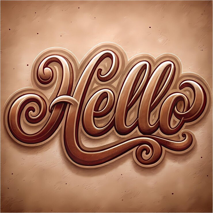 Foto stylized 3d rendered word quothelloquot en un fondo beige