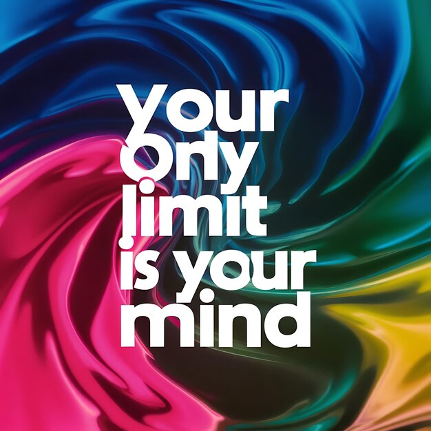 Su único límite es su mente Diseño de camiseta Cita motivacional Ilustración tipografía