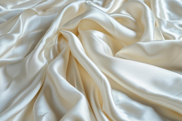 Suave elegancia sedosa lujoso fondo de tela blanca con textura ondulada