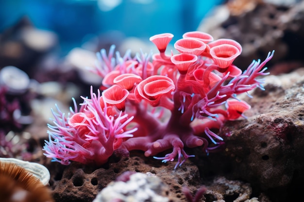 Subaquático lindo colorido dança recife anêmona grupo coral animal tropical anemonefish natureza