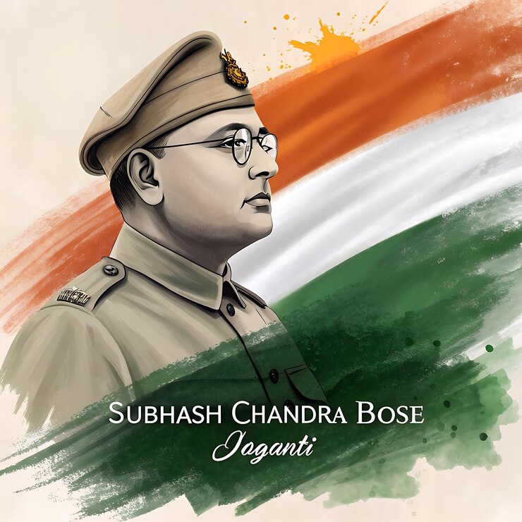 Foto subhas chandra bose ilustración del aniversario de su nacimiento arte poster de las redes sociales