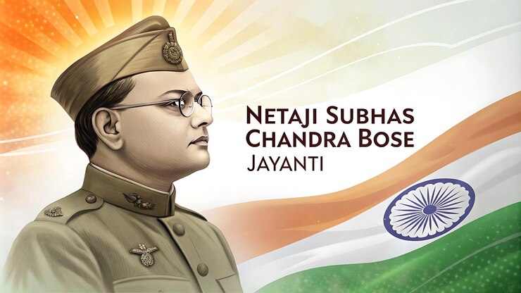 Foto subhas chandra bose ilustración del aniversario de su nacimiento arte poster de las redes sociales
