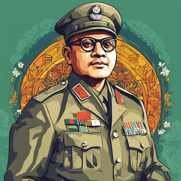 Subhash Chandra Bose Illustration