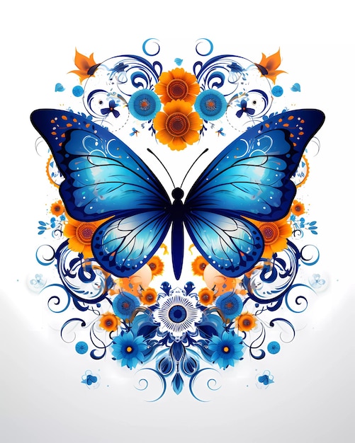 Sublimación de la mariposa Mandala Clipart La mariposa Mandala diseña gráficos digitales