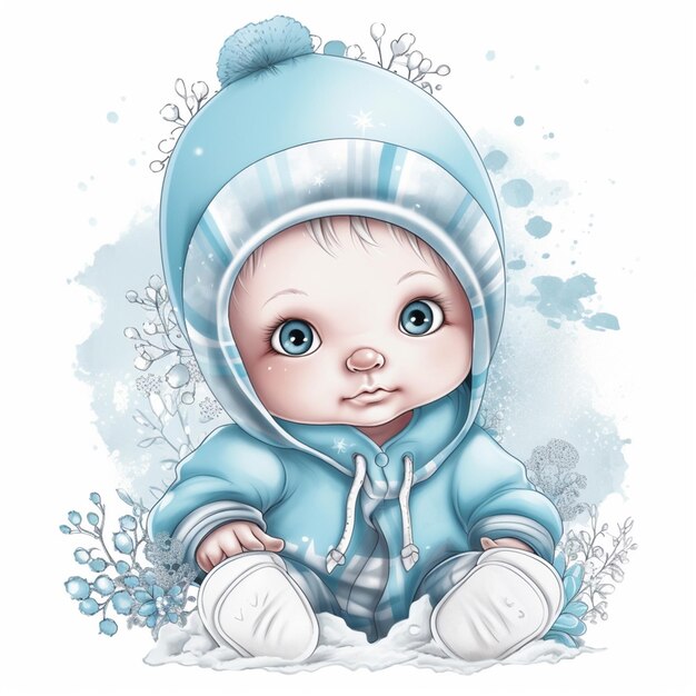 Foto sublimation von aquarell-baby-jungen