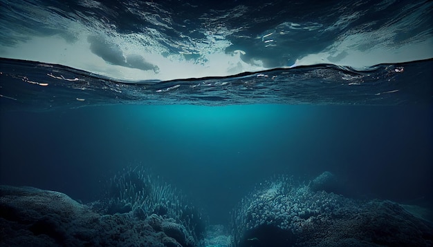 Foto submarino océano aéreo