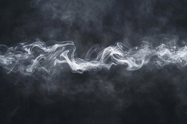 Foto subtile rauchstreifen auf einer minimalistischen dunklen leinwand