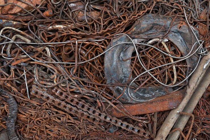 Foto sucata aguardando reciclagem. salve o conceito de mundo.