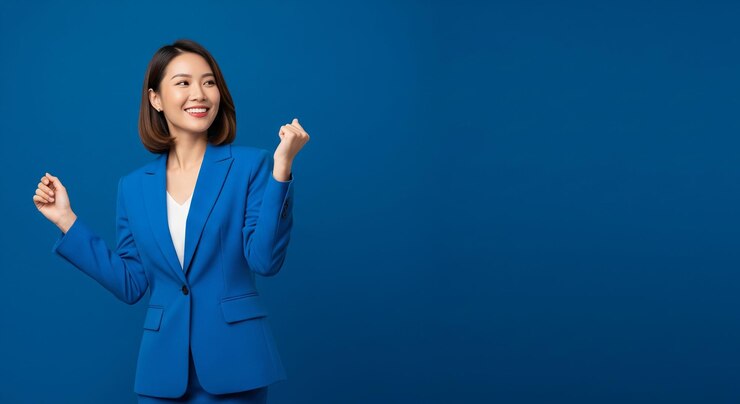 Successful Businesswoman Celebrating Her Achievement