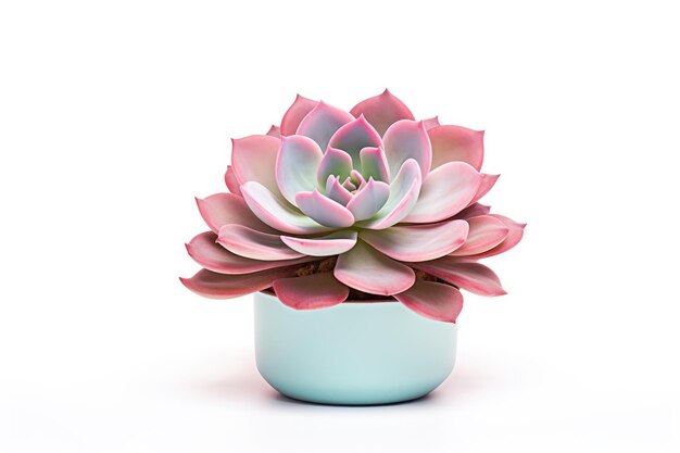 Foto succulent in pot isoliert auf weißem hintergrund echeveria nahaufnahme