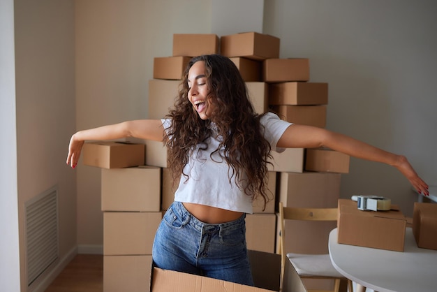 Sucesso empresarial da mulher de negócios Vendas Online Entrega de encomendas