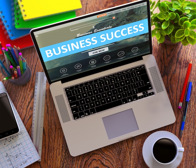 Sucesso nos negócios. Conceito de trabalho on-line.