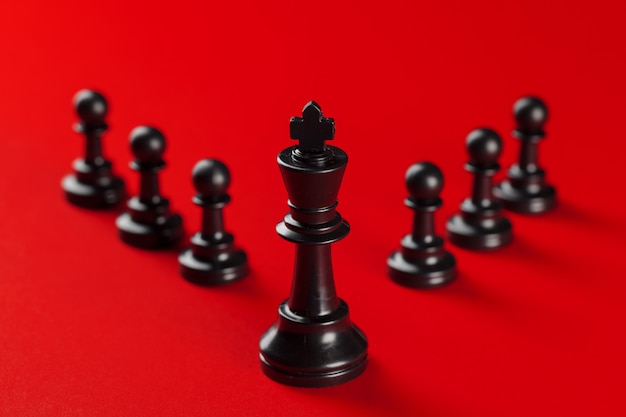 Sucesso nos negócios de xadrez, conceito de liderança