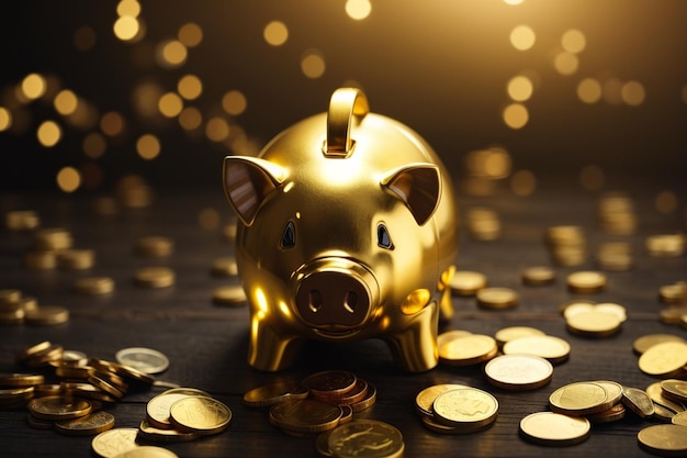 Sucesso nos Negócios Moedas de Ouro no Piggy Bank