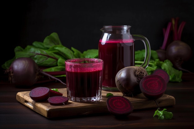 Suco de beterraba vermelha AI gerado