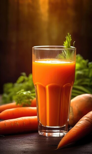 Foto suco de cenoura e cenoura com fundo de estúdio