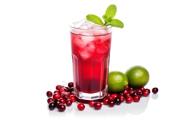 Suco de cranberry em IA generativa de fundo branco