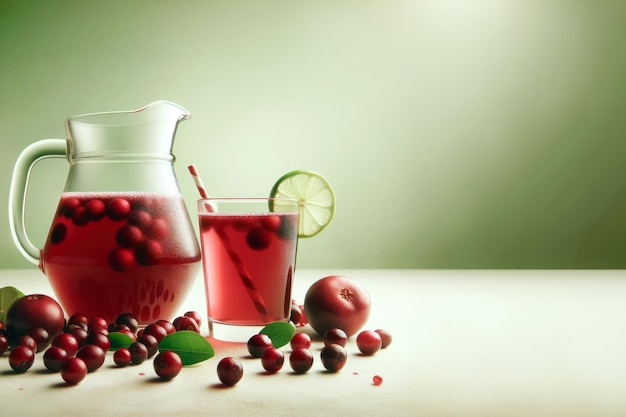 Suco de cranberry limpa bebida desintoxicante refrescante para o bem-estar