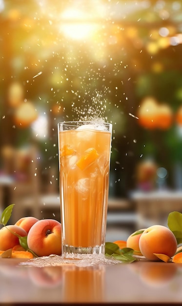 Suco de damasco com fundo nutri