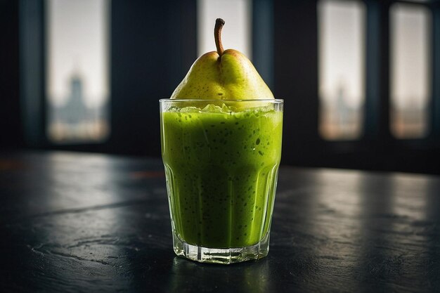 Foto suco de desintoxicação com pêra revigorante