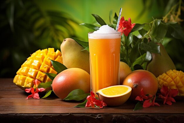 Suco de frutas de mangueira tropical