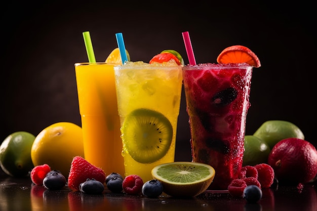 Suco de frutas no bar de verão Generate Ai