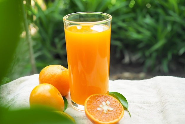Suco de laranja em copo