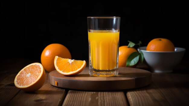 Foto suco de laranja em um copo