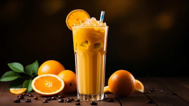 Suco de laranja fresco e café