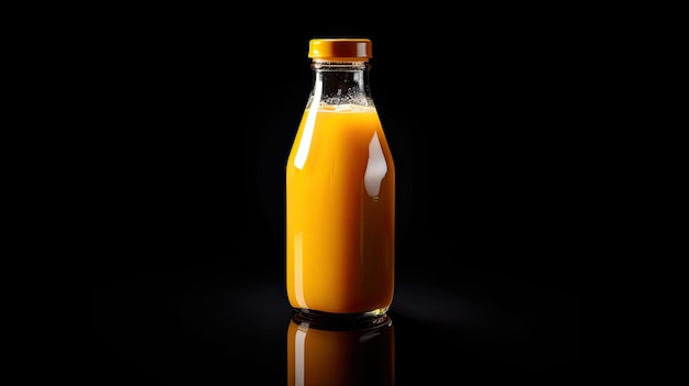 Suco de laranja saudável em garrafa