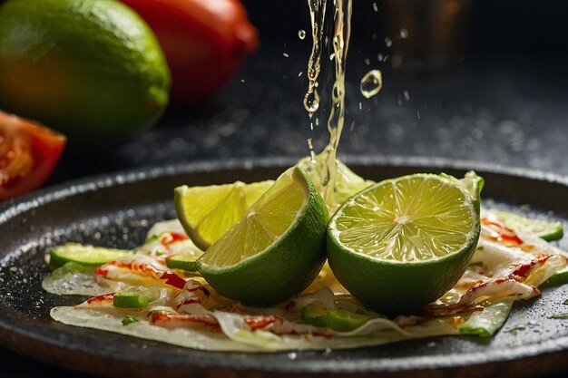 Foto suco de limão em fajitas