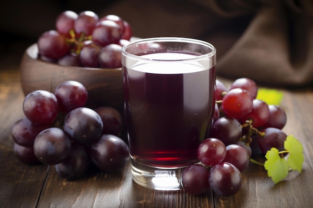 Foto suco de uva em vidro ai gerado