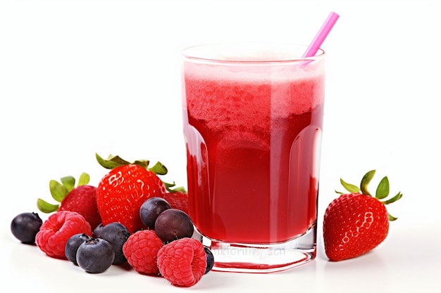 Suco vermelho em frente com uvas em superfície branca bebida de frutas suco de coquetel