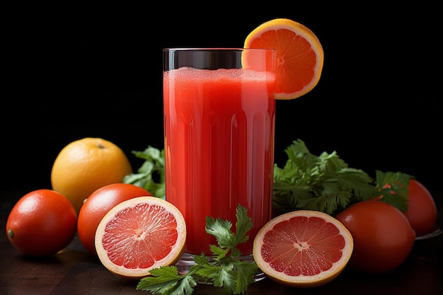 Sucos de tomate Citrus Bliss saudáveis Fotografia de suco de tomate