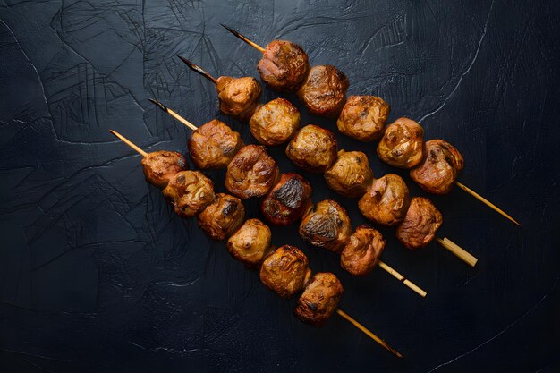 Sucosos seekh kababs en pinchos condimentados y asados a la perfección