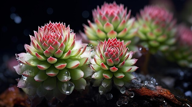 Suculentas emergentes de Sempervivum perenes