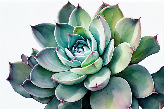 Suculentas roxas echeveria ilustração em aquarela pintura botânica gerada por ia