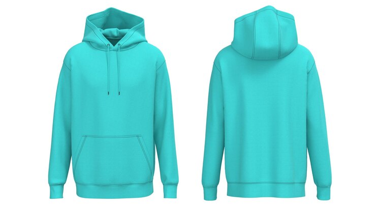 una sudadera azul con una sudadera que dice sudadera