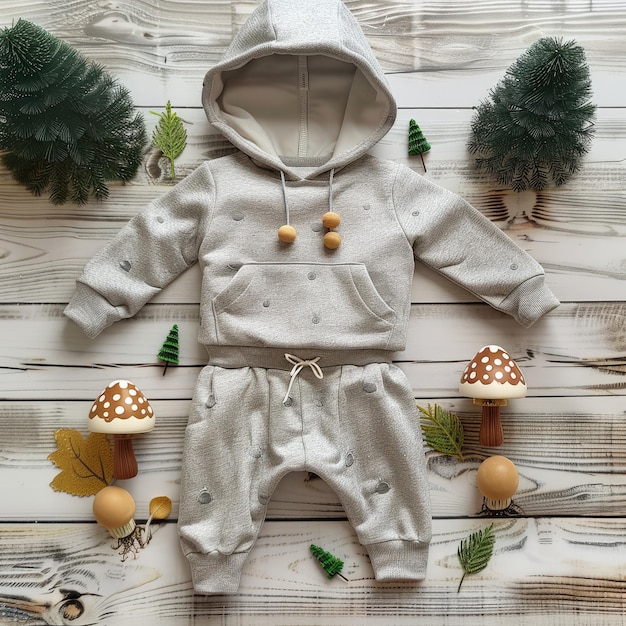 una sudadera de bebé con una capucha que dice bebé en ella