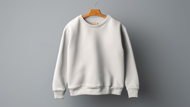 Sudadera blanca sobre fondo gris Mock up para publicidad Generative Ai