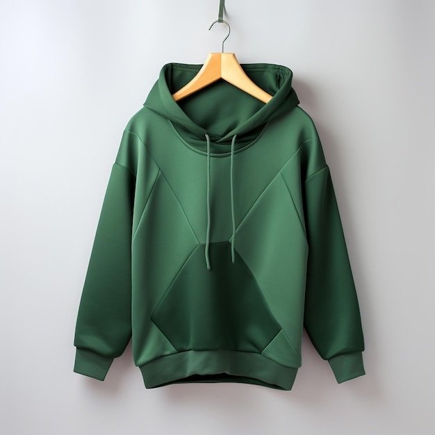 Sudadera con capucha deportiva verde ver ropa de moda mínima