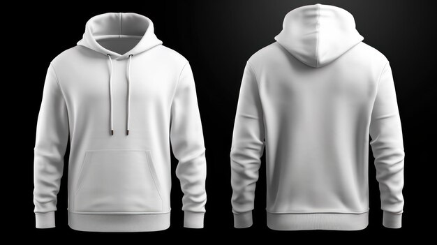 Foto sudadera con capucha masculina blanca en blanco manga larga generative ai