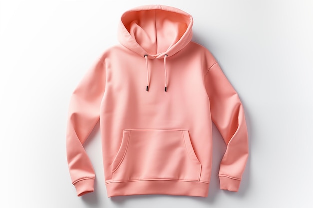 sudadera de color melocotón aislada sobre un fondo blanco