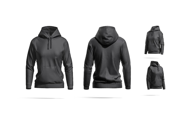 Sudadera deportiva negra para mujeres con capucha, suéter de cuello de tripulación con capuchón, sudadera o chaqueta casual para traje de camiseta