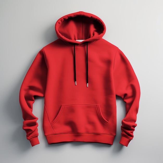 Sudadera deportiva roja con vista a ropa de moda minimalista